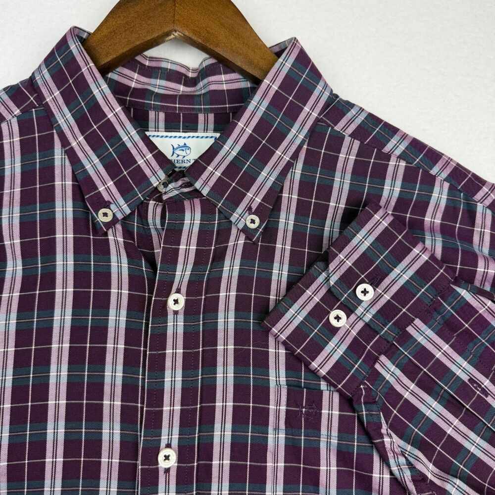 Southern Tide Plaid Button Down Large